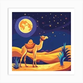 Camel In The Desert Art Print