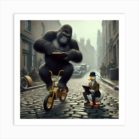 Gorilla On A Bike 1 Art Print