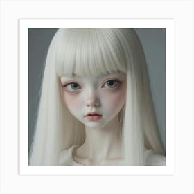 White Haired Doll Art Print