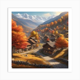 Autumn Village 66 Art Print