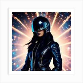 Woman In A Helmet Art Print