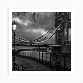 Tower Bridge In Black And White 1 Art Print