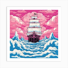 Ship In The Sea 3 Art Print