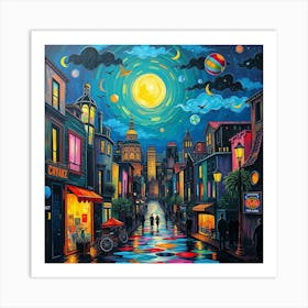 Night In city Art Print