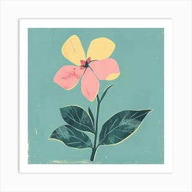 Periwinkle 2 Square Flower Illustration Art Print