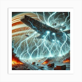 A Sci Fi Depiction Of A Lightning Barrage Being Un Art Print