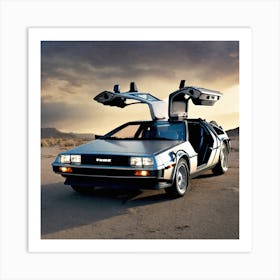 Back To The Future Delorean Art Print