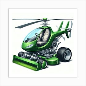 Lawn Mower Helicopter Art Print