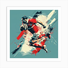 Rugby Player Running 2 Art Print