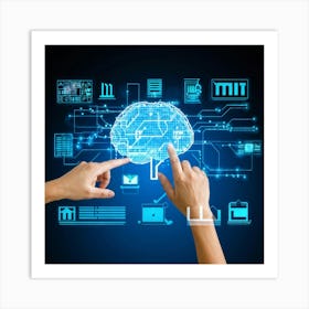 An Ultra Clear Digital Render Of A Cyber Security Concept Icon Fusing Business Brain Development (4) Art Print