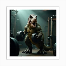 Flux Dev A Powerful And Imposing Tyrannosaurus Rex Stands In A 0 Art Print