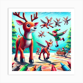 Super Kids Creativity:Santa'S Reindeer 3 Art Print