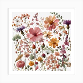 Boho Flowers 7 Art Print