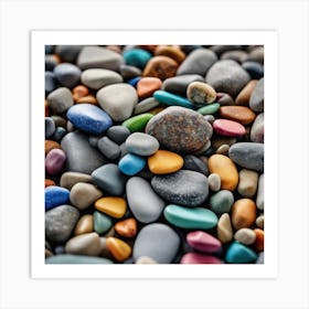 625596 4k ,Colorful Stones Background, Colored Beach Ston Xl 1024 V1 0 Art Print