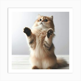 Cat With Paws Up Art Print