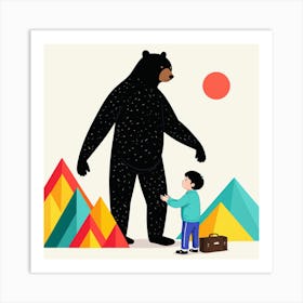 Boy And A Bear 6 Art Print