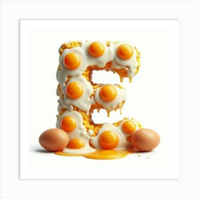 Funny Alpabet - E (Eggs) Art Print