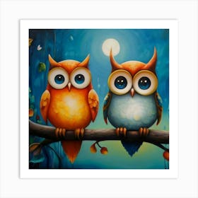 Two Owls 1 Art Print