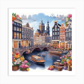 Amsterdam Canals 1 Art Print