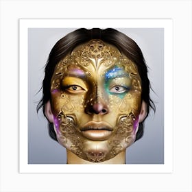 Golden Face Art Print