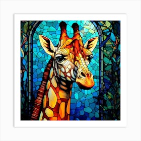 Stained Glass Giraffe 6 Art Print