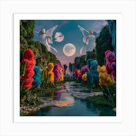 Angels In The Garden Art Print