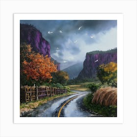 Rainy Reflections – Tranquility At The Village Mill Art Print