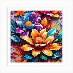 Colorful Flowers 14 Art Print