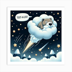 Bear In A Cloud Art Print