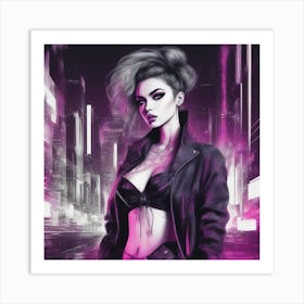 Cyberpunk Girl Art Print