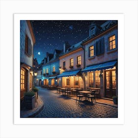 Cafe Terrace At Night (4) Art Print