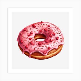 Donut With Cherries Art Print