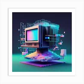 Computer Monitor Art Print