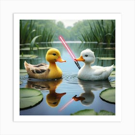 Ducks With Lightsabers Art Print