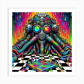 Psychedelic Chess Art Print