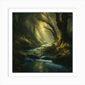 Stream In The Woods Art Print