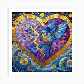 Bluebird In A Heart Art Print