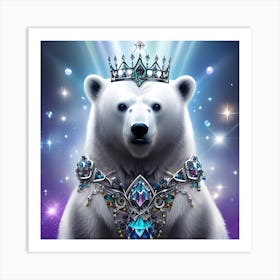 Polar Bear With Tiara 1 Art Print