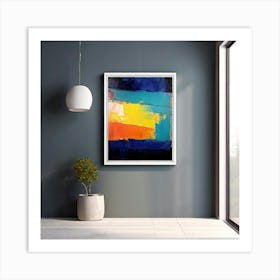 Mock Up Canvas Framed Art Gallery Wall Mounted Textured Print Abstract Landscape Portrait (25) Art Print