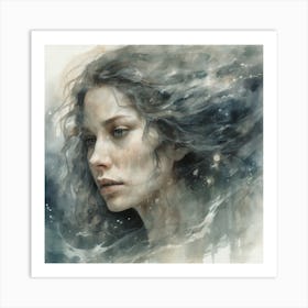 Girl In The Water 1 Art Print