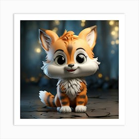 Pretty Cute Fox Art Print