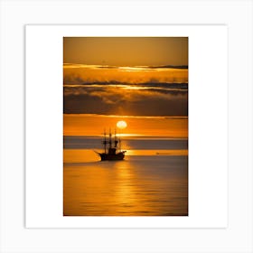 Sunset Sailboat Art Print