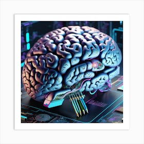 Brain On A Circuit Board 101 Art Print