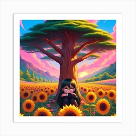 Sunflower Girl 1 Art Print