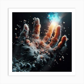 Hand Reaching For Light Art Print