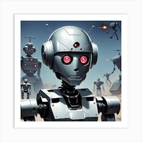 Robots In The Desert 3 Art Print