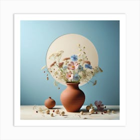 Dried Flowers In A Vase Art Print