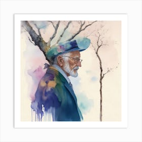 Old Man In Hat Art Print