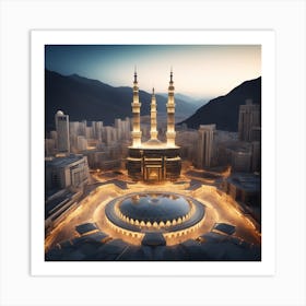 Islamic Mosque At Dusk 1 Art Print