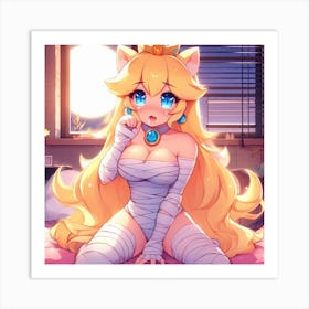 Lewd cat peach Art Print